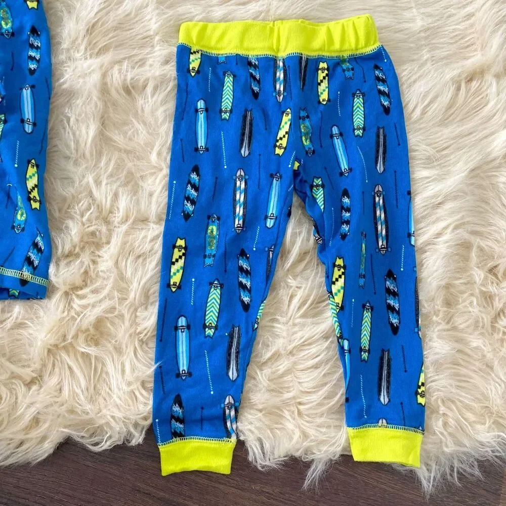 NWT Sleep On It Boys 2-Piece Super Soft Jersey Snug-Fit Pajama Set - Skate US 3T